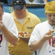 Joey Chestnut (left) and Takeru Kobayashi (right) in 2006.